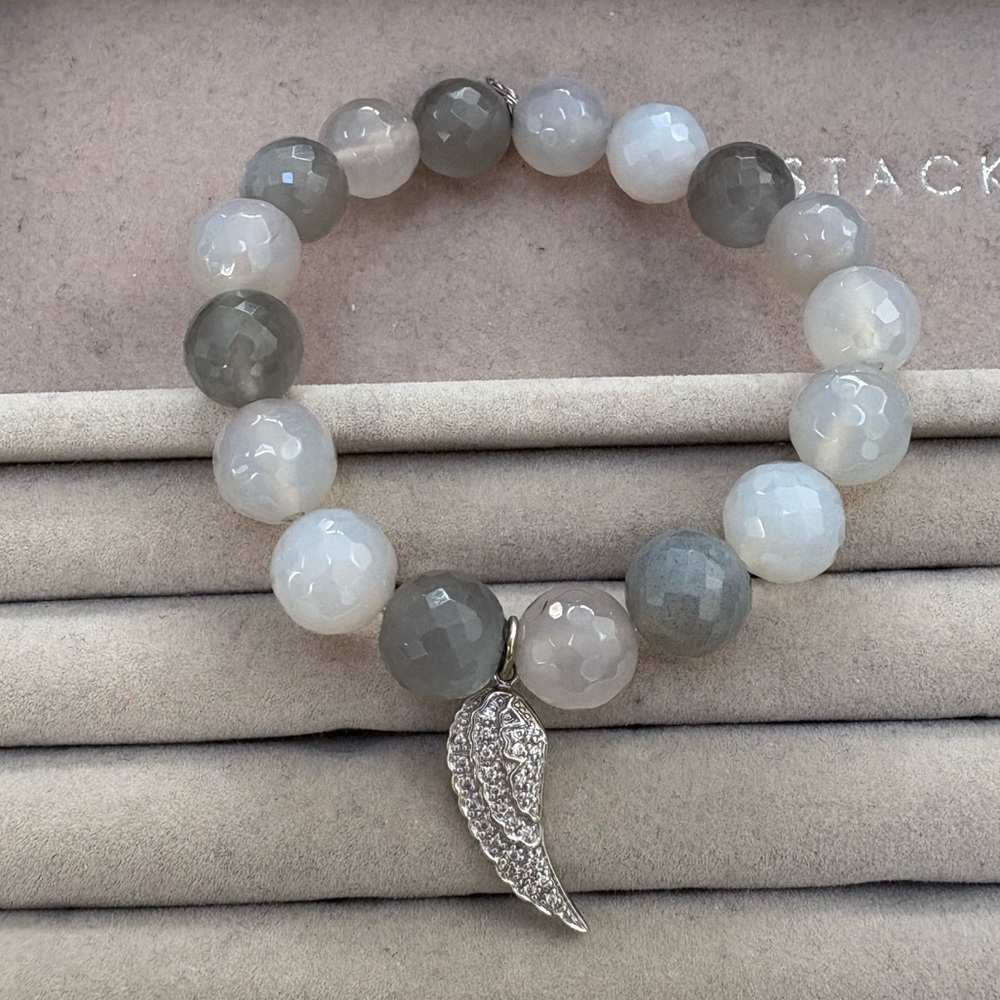 Sydney Evan 14K Gold & Diamond Angel Wing Beaded Bracelet $1,980